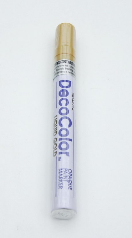 popisovač / fix / marker DecoColor Marvy - plochý, zlatý