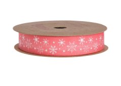 stuha vločka 1,5 cm x 5 m - červená