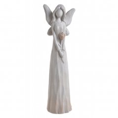 anděl s růží 50 cm - šedá