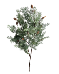 ojíněná větvička 87 cm s šiškami