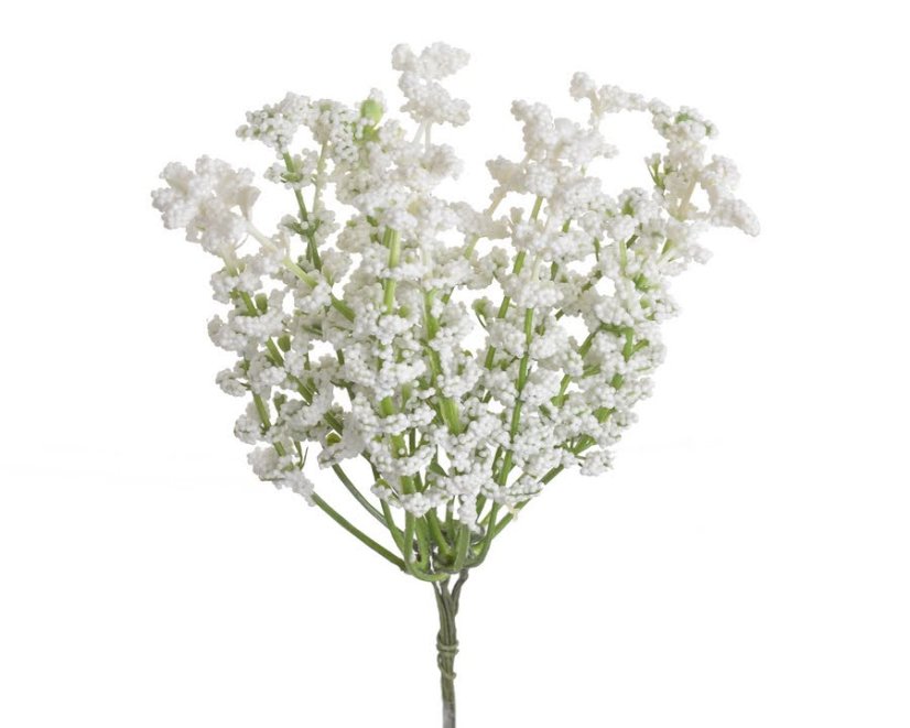 svazek s drobnými kuličkami 17 cm - bílá