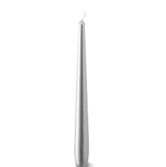 kónická svíce 25 cm - metal stříbrná