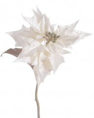 třpytivá vánoční hvězda 32 cm - bílá