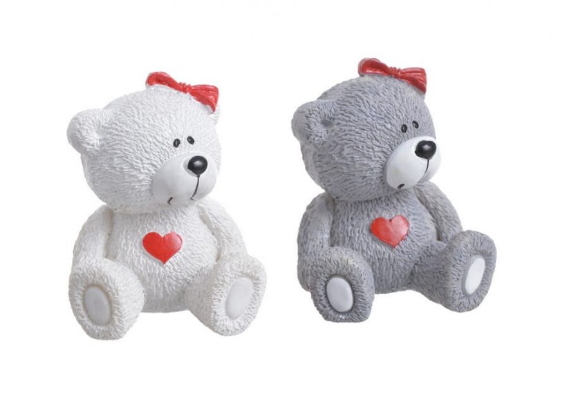 figurky - medvídci - bílý a šedý