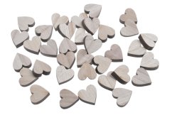 dřevěné srdce (36 ks) - přírodní