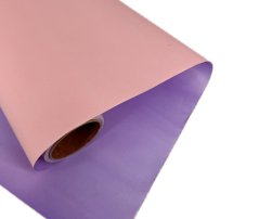 saténová fólie oboustranná 50 cm - světlá růžová/fialová
