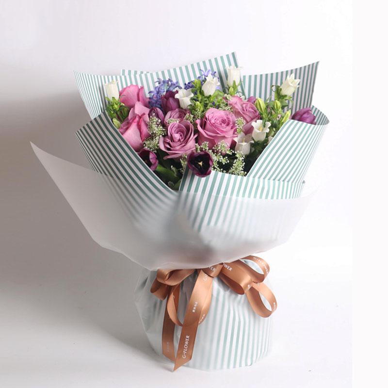 floristický voděodolný papír 50 cm -  krep - růžová pudr