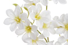 umělá rozkvetlá větvička – 32 květů, 72 cm - bílá