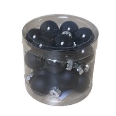 skleněné koule (24ks) 20 mm - MIX černá lesklá/černá matná