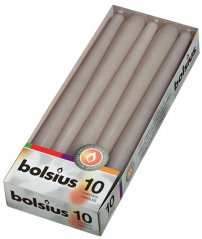 kónické svíčky Bolsius (10 ks), 245/24 mm, šedá