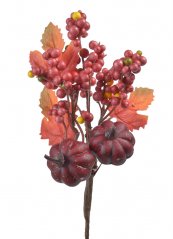 podzimní větvička s dýněmi - vínová