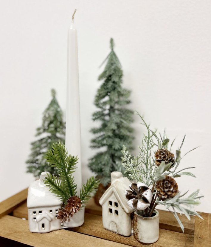 keramický domeček na kónickou svíci