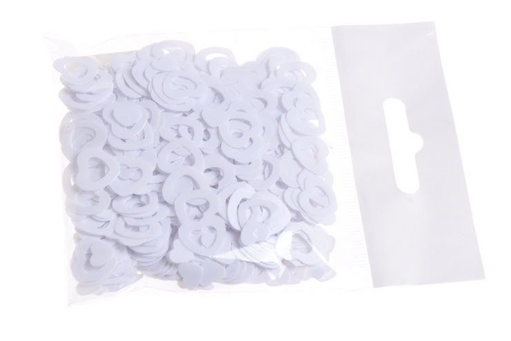 konfetti, srdíčka 1,2 cm (15 g) - bílá