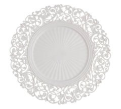 dekorační talíř ornament 33 cm - bílá