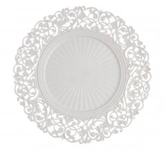 dekorační talíř ornament 33 cm - bílá