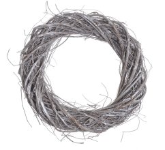 věnec z proutí a révy 30 cm - bělený
