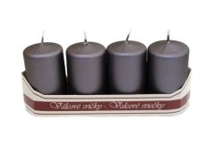 adventní svíce válec 40/70 mm (4 ks) - metal. antracit mat