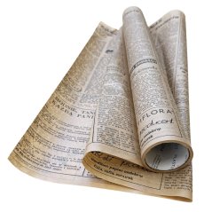 floristický přírodní papír 50 cm - noviny (oboustranný text)