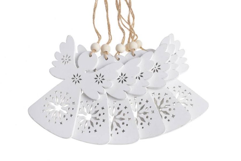 vyřezávaný anděl 10 cm - bílá vyřezávaný anděl 10 cm - bílá