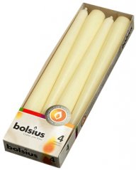 Kónické svíčky Bolsius (4 ks), 245/24 mm, krémová