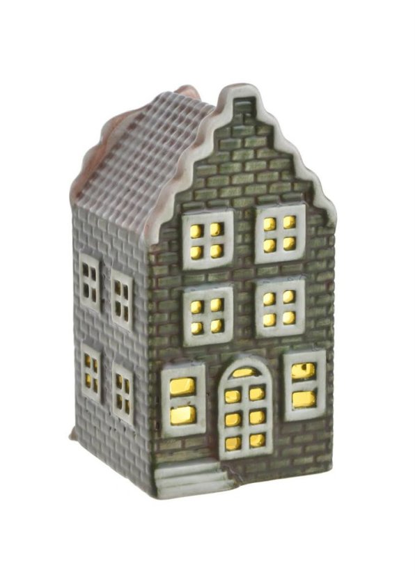keramický domek LED - zelená