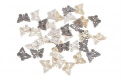 dřevění motýli (36 ks), hnědá, bílá, přírodní