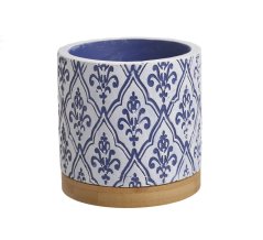 keramický obal ornament velký - modrá/bílá