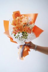 saténová fólie 50 cm - matná oranžová