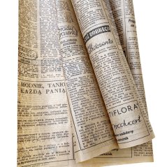 floristický přírodní papír 50 cm - noviny (oboustranný text)