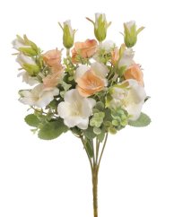 eustoma buket - mix bílá/meruňková