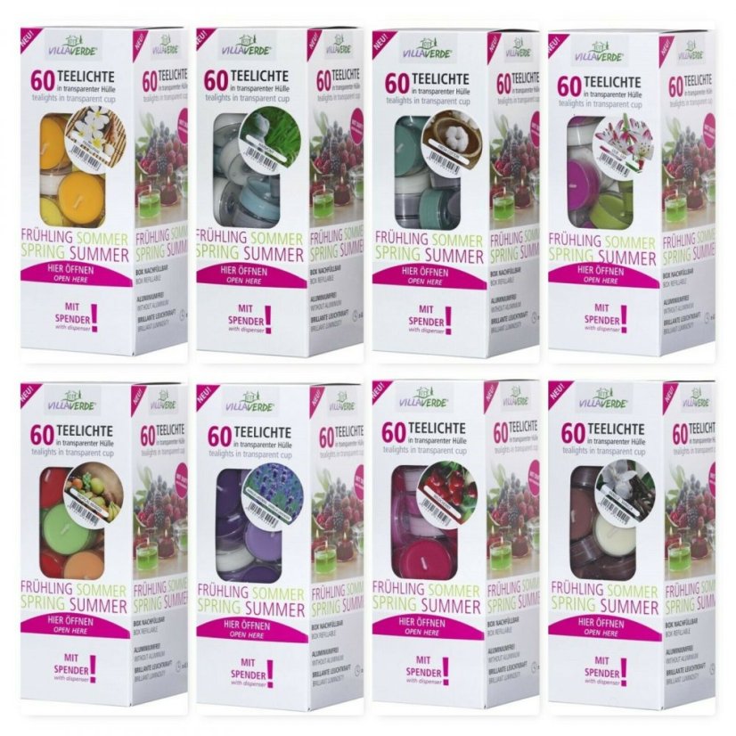 aroma čaj. svíčka - transparent (60 ks), vanilla