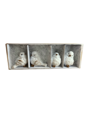 ptáček 4,5 cm (4 ks) - bílá