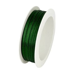 atlasová stuha 3 mm x 20 m - tmavě zelená
