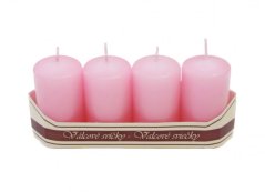 adventní svíce válec 40/70 mm (4 ks) - sv. růžová