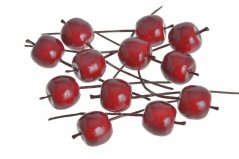 jablíčka na drátku (12 ks) - červená
