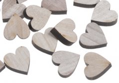 dřevěné srdce (36 ks) - přírodní