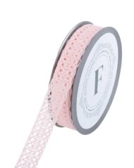stuha krajka 24 mm - světlá růžová