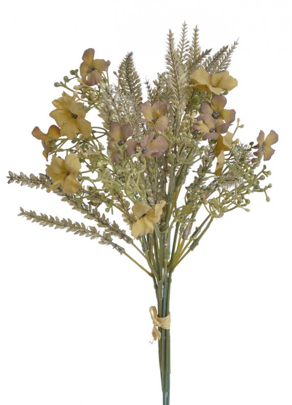 kytička s vřesovcem a květy - khaki