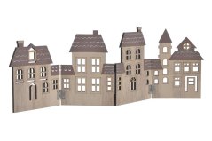 dřevěné leporelo město - přírodní/hnědá