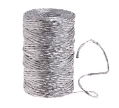 metalický provázek s drátkem 100m - stříbrný