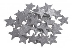 hvězdy glitter (36 ks) - stříbrná