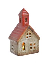 keramický domek - kostel LED