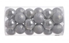 plastové koule / baňky 5 cm (30 ks) - MIX stříbrná