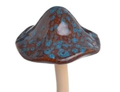 keramický hříbek 29 cm - hnědá
