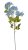 hortenzie větvička 63 cm - modrá