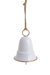 kovový zvonek 11 cm - bílá/zlatá