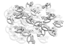 houpací koníci v krabičce (24ks) - bílá, šedá