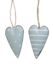 plechové srdce (2 ks)