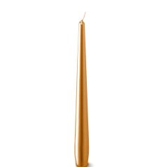 kónická svíce 25 cm - metal měděná mat