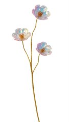 OPALIZZE mák 3 kvety 70 cm – iridescentná transparentní